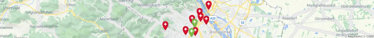 Map view for Pharmacy emergency services nearby 1190 - Döbling (Wien)